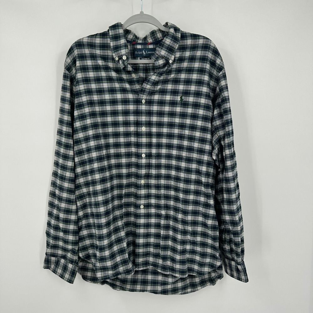 Ralph Lauren Mens Preppy Plaid Button Down Shirt Sz XL Check Heritage Ivy League